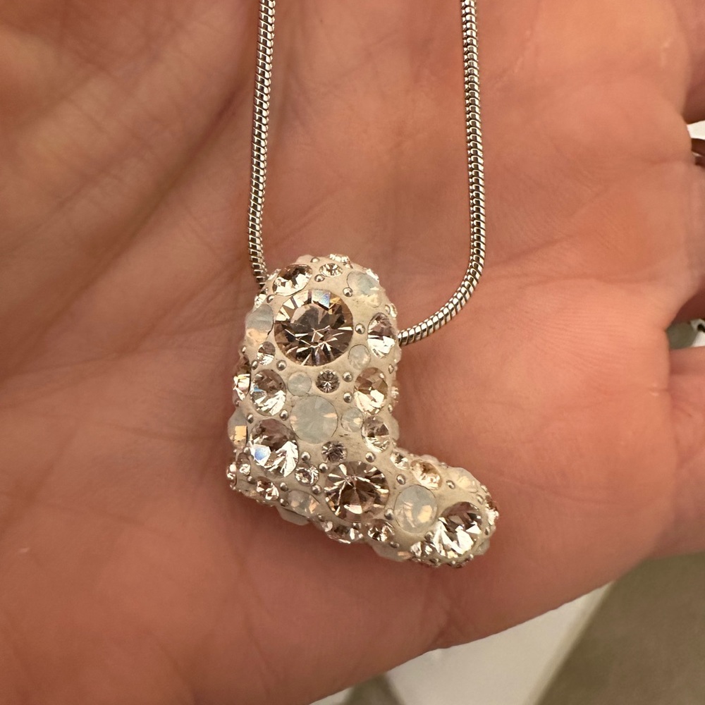 Swarovski Crystal White and Pink Heart Necklace